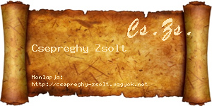 Csepreghy Zsolt névjegykártya